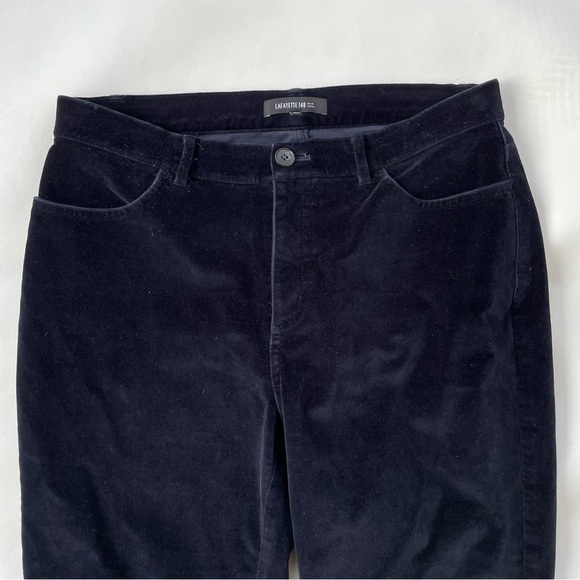 Lafayette 148 New York Women’s Black Blue Velvet Pants Size 8 - Picture 4 of 10